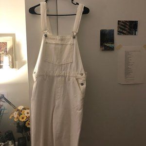 Levi's White Boyfriend Overalls